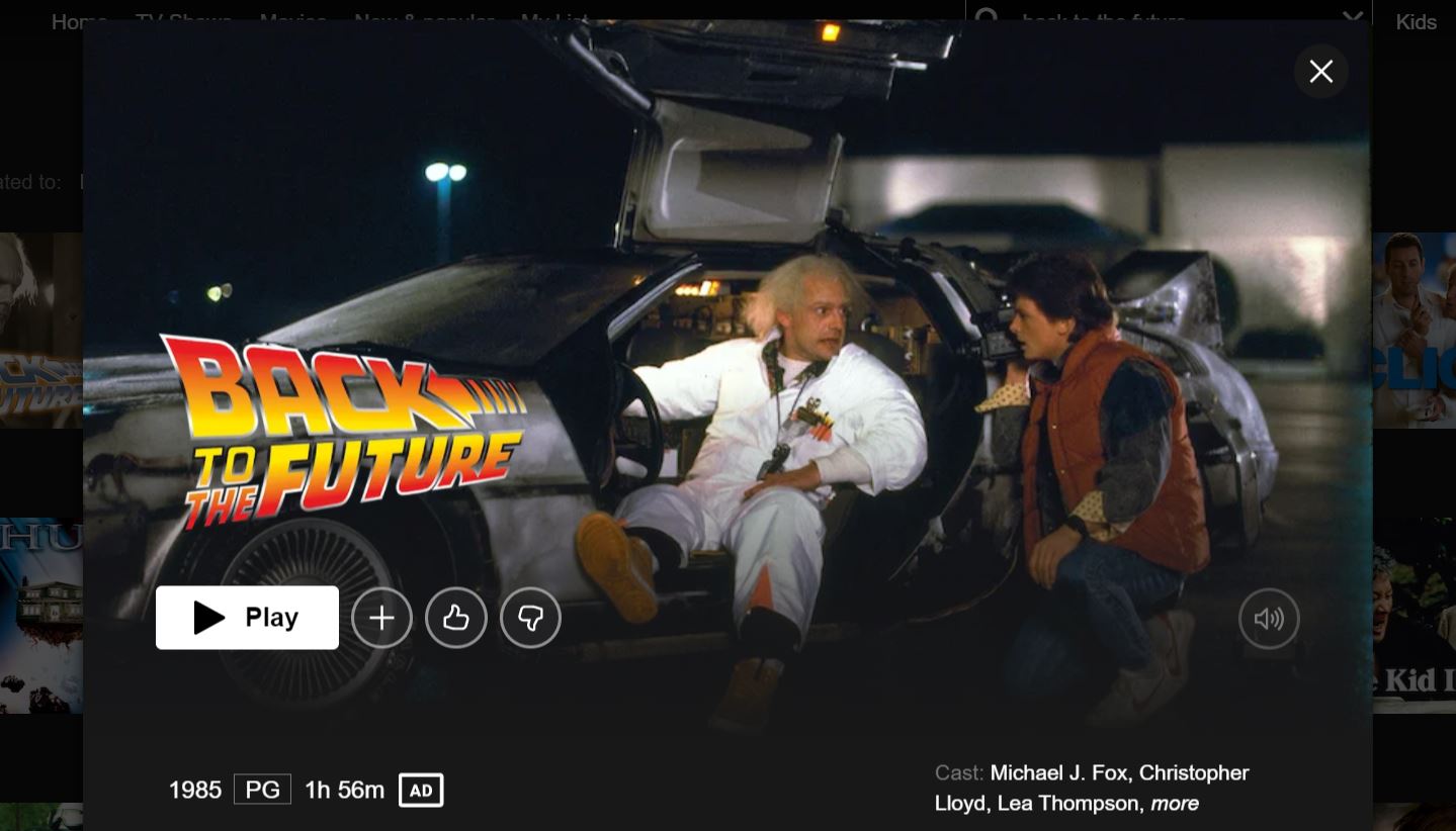 Back to the future netflix