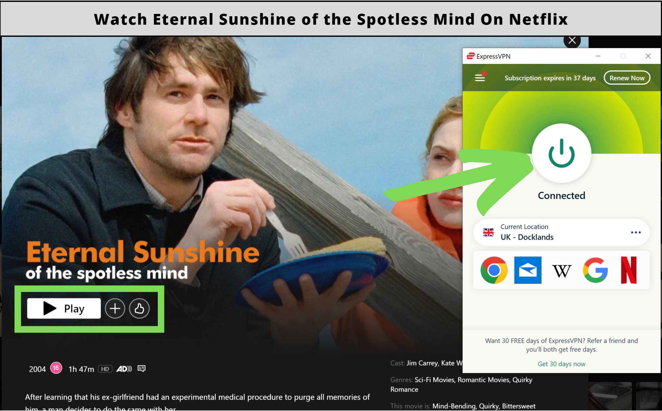 Is Eternal Sunshine of the Spotless Mind on Netflix in 2023