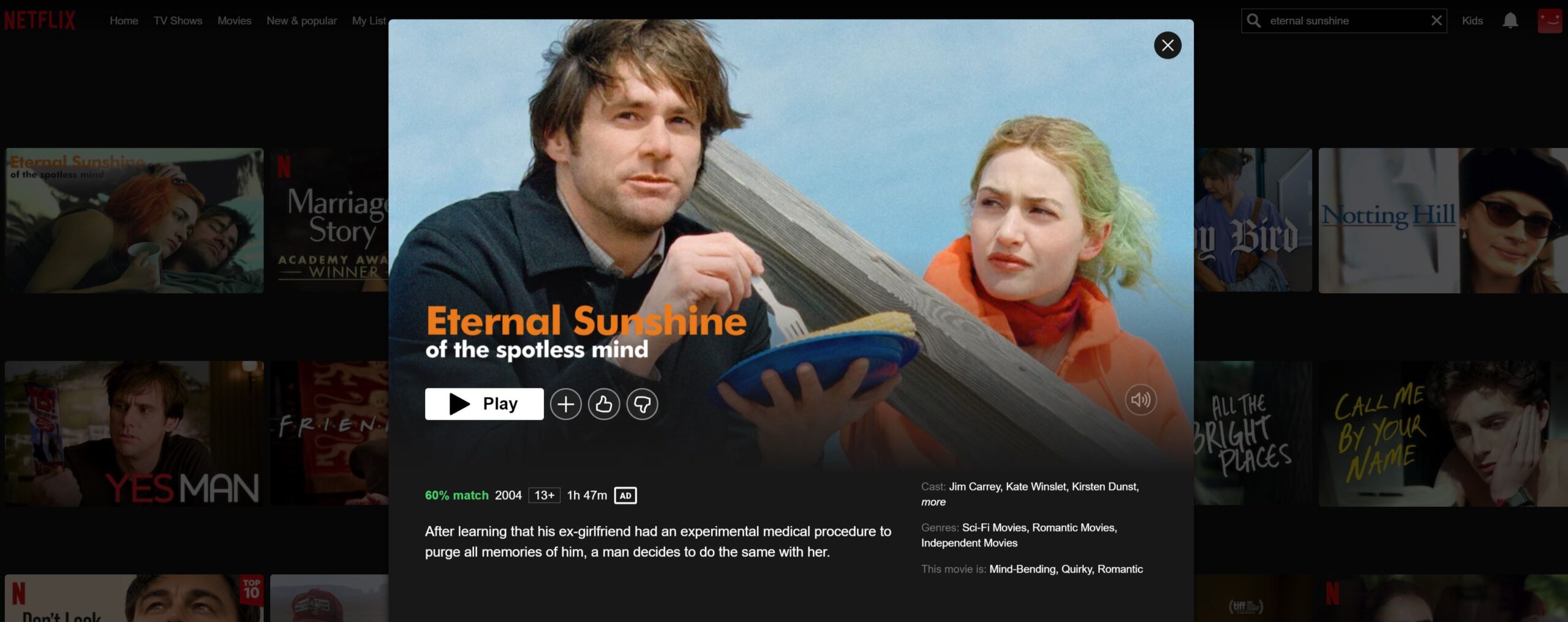 Eternal sunshine Netflix