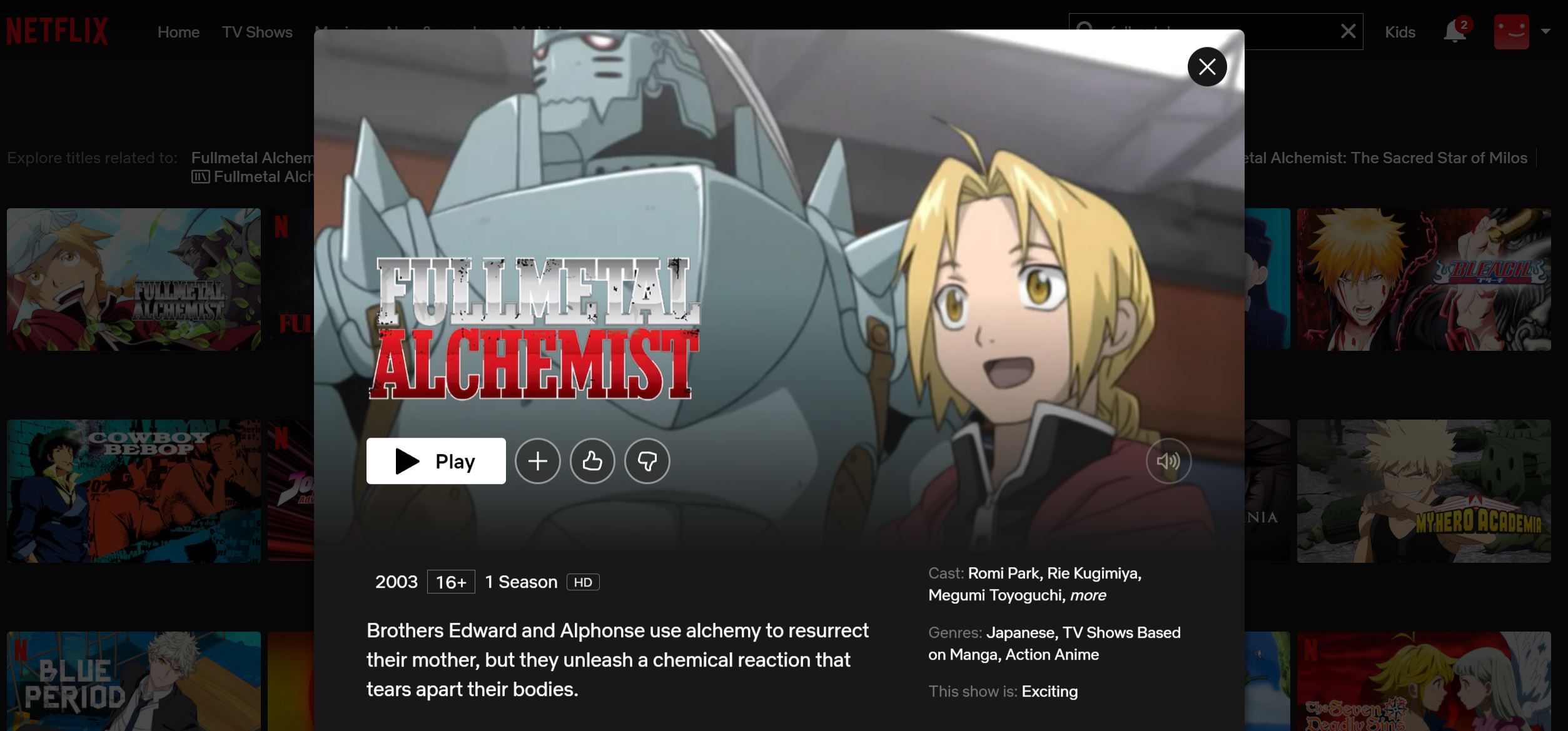 Fullmetal Alchemist Netflix