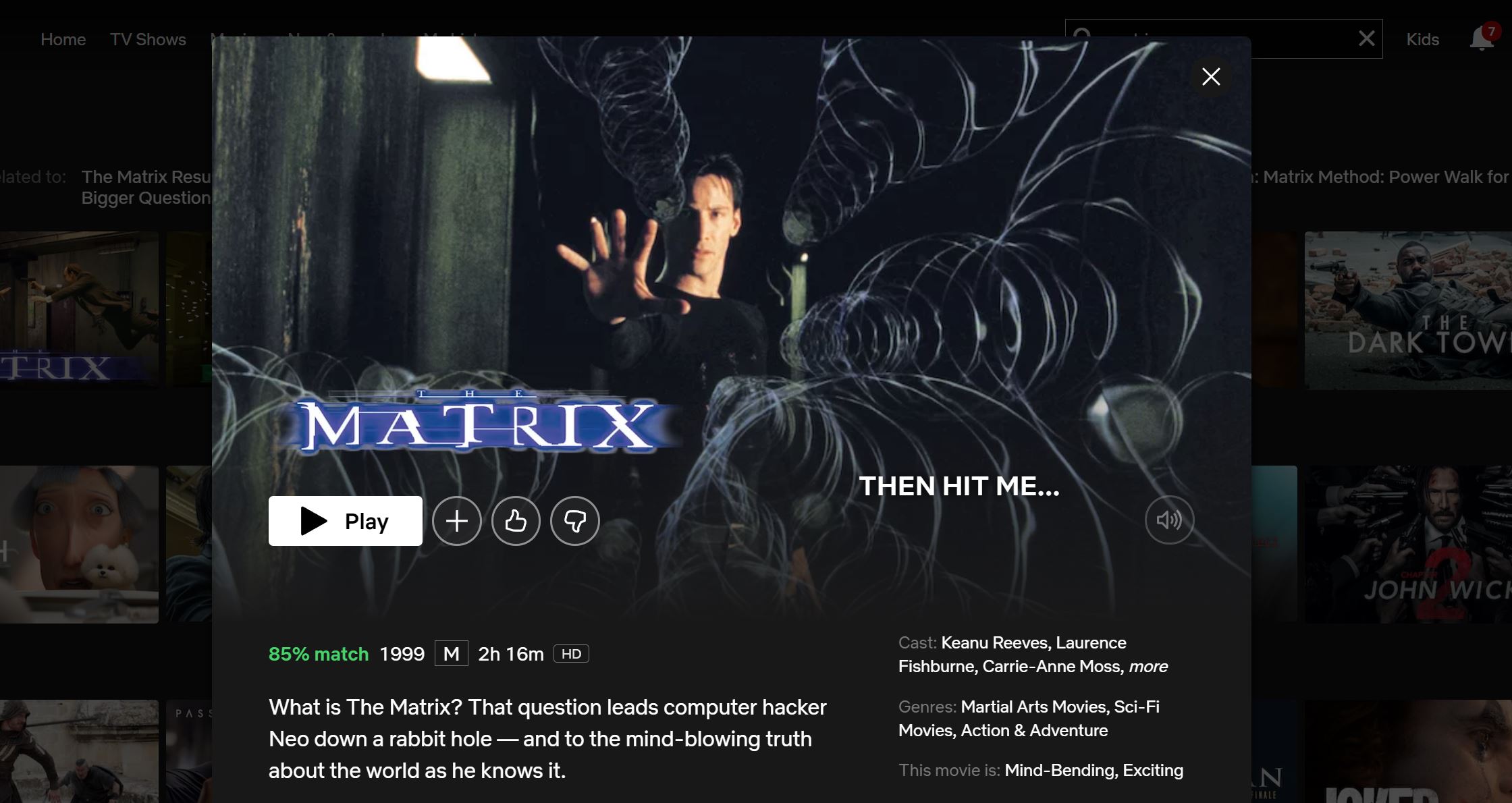 The matrix 1999 Netflix