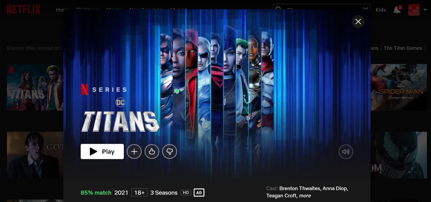 Titans Netflix US