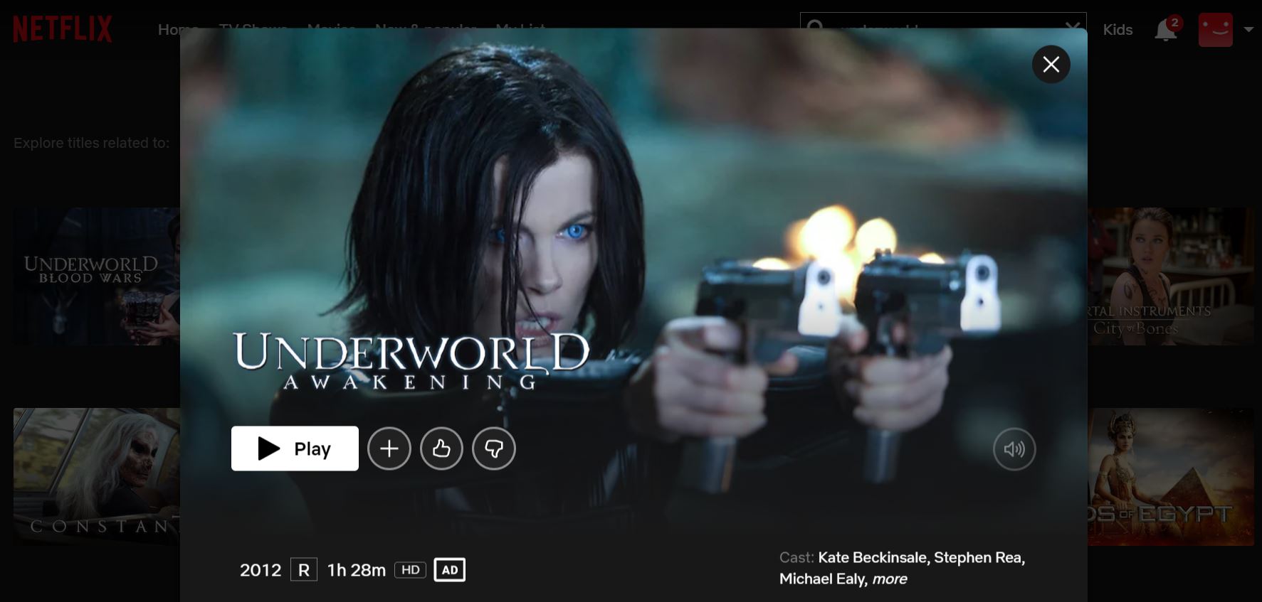 underworld awakening Netflix