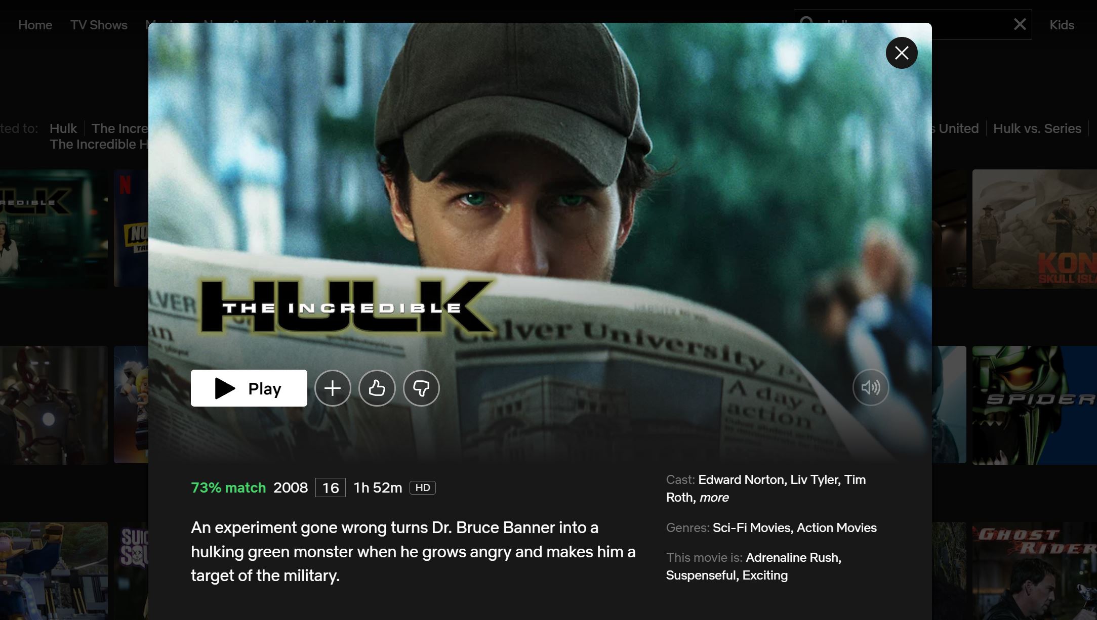 Watch The Incredible Hulk Netflix