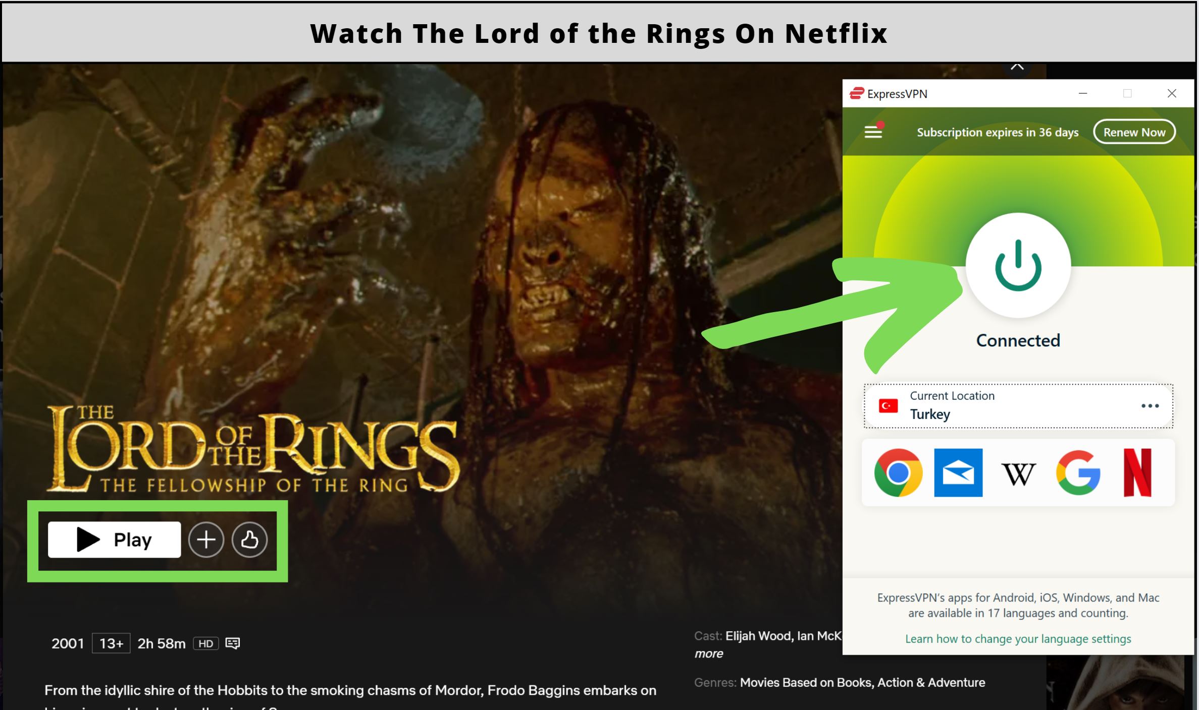Watch Lord of The Rings on Netflix