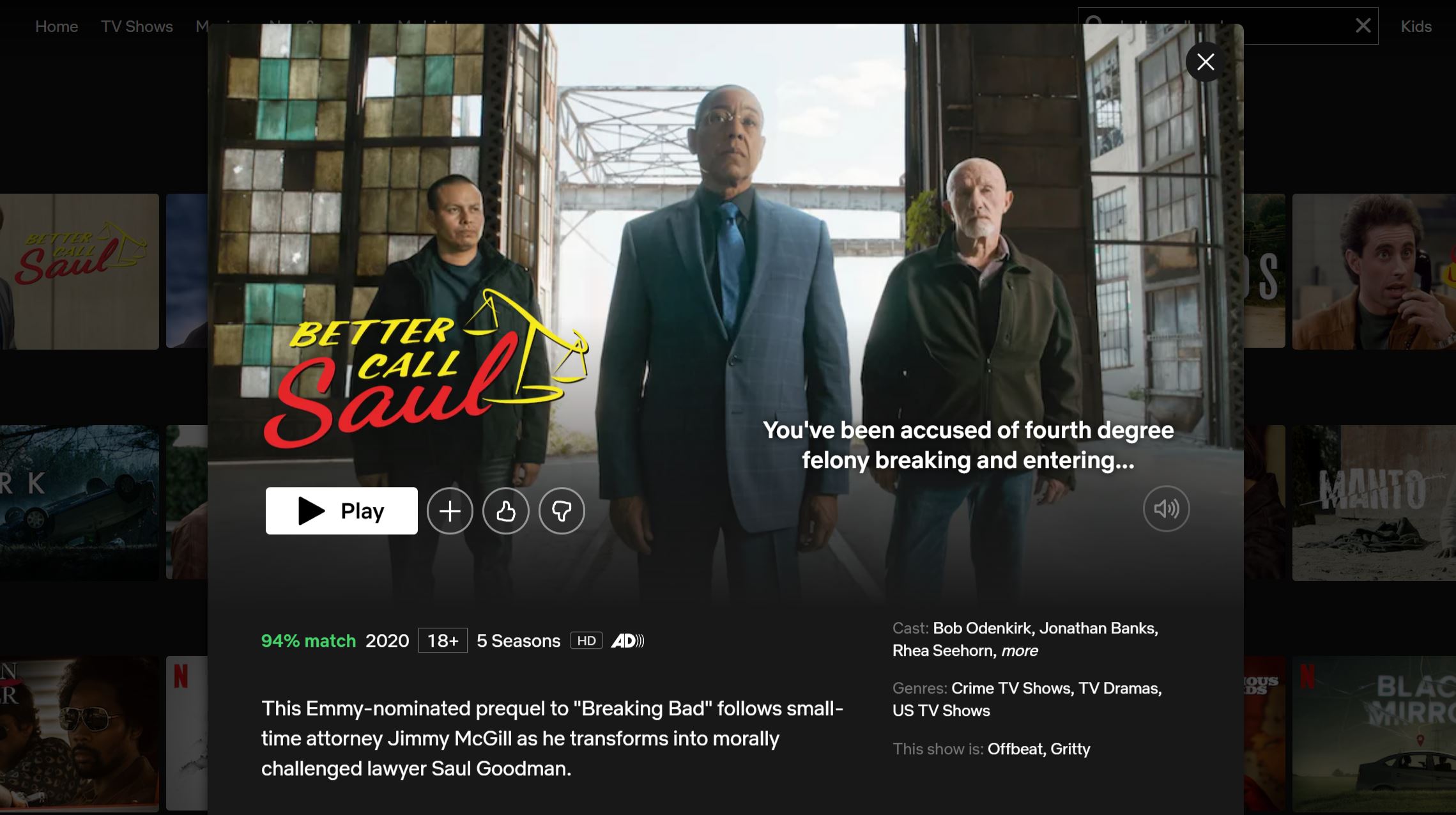 watch better call saul on Netflix US
