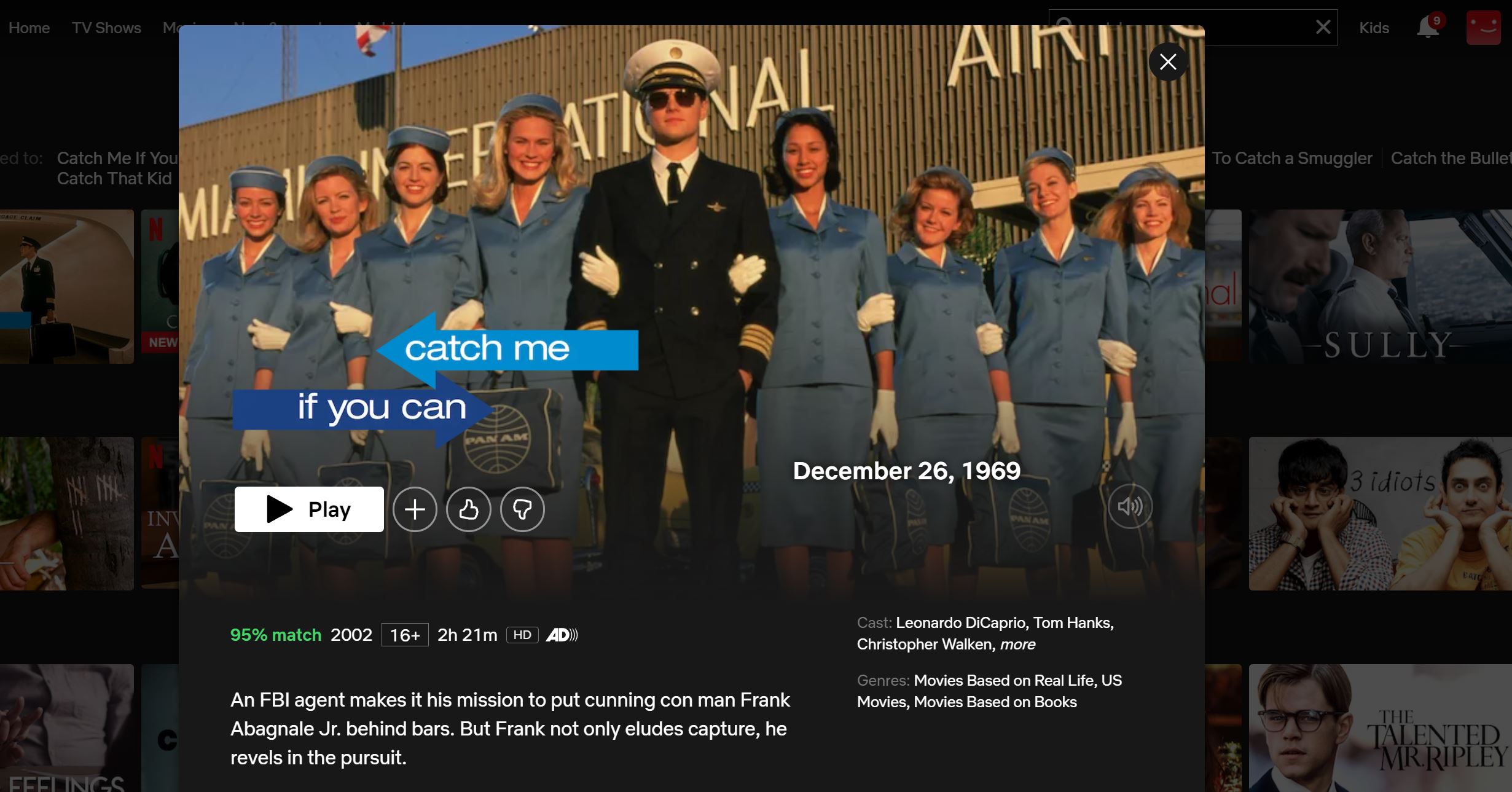 is catch me if you can on netflix