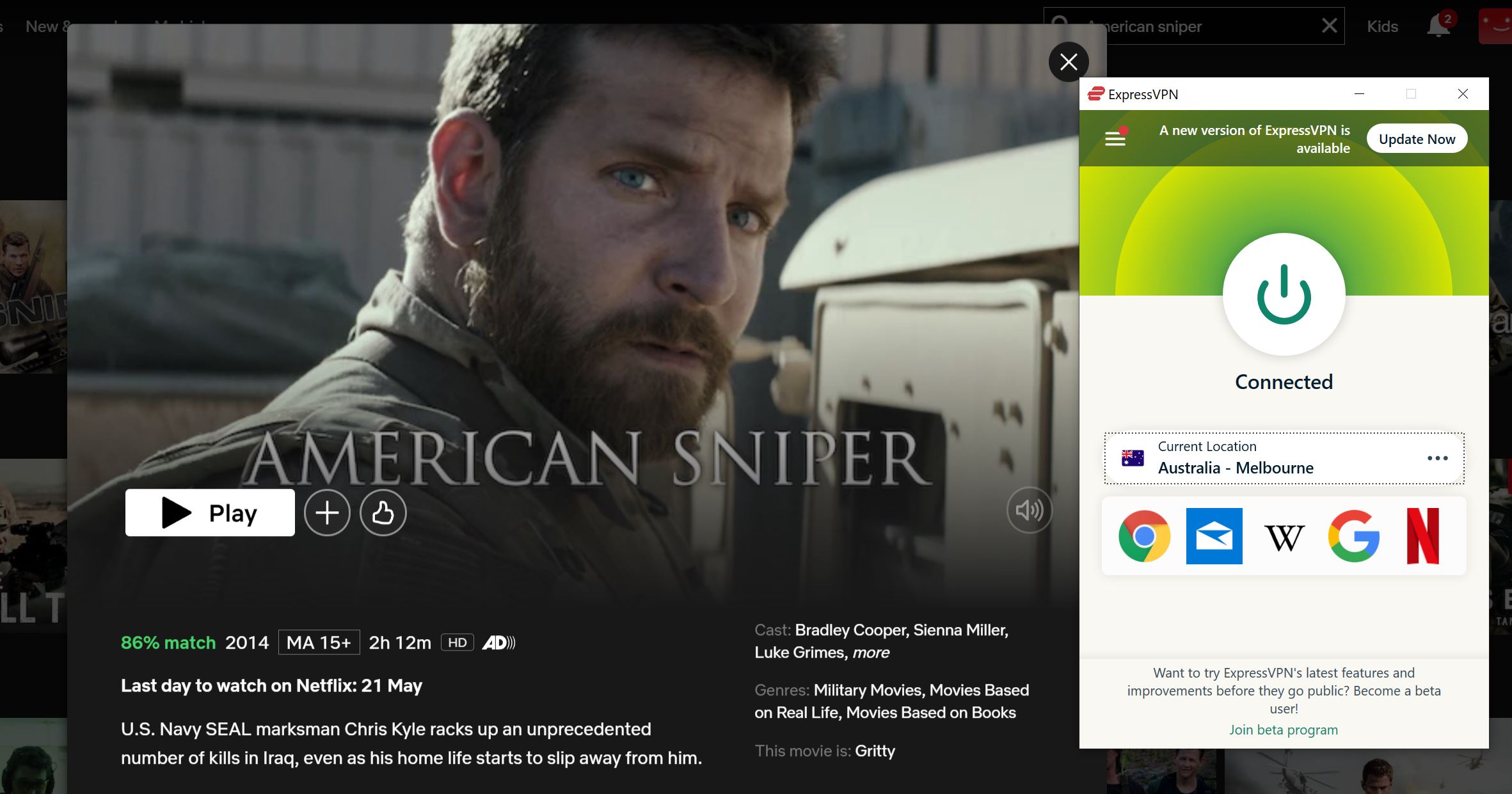 watch American sniper Netflix