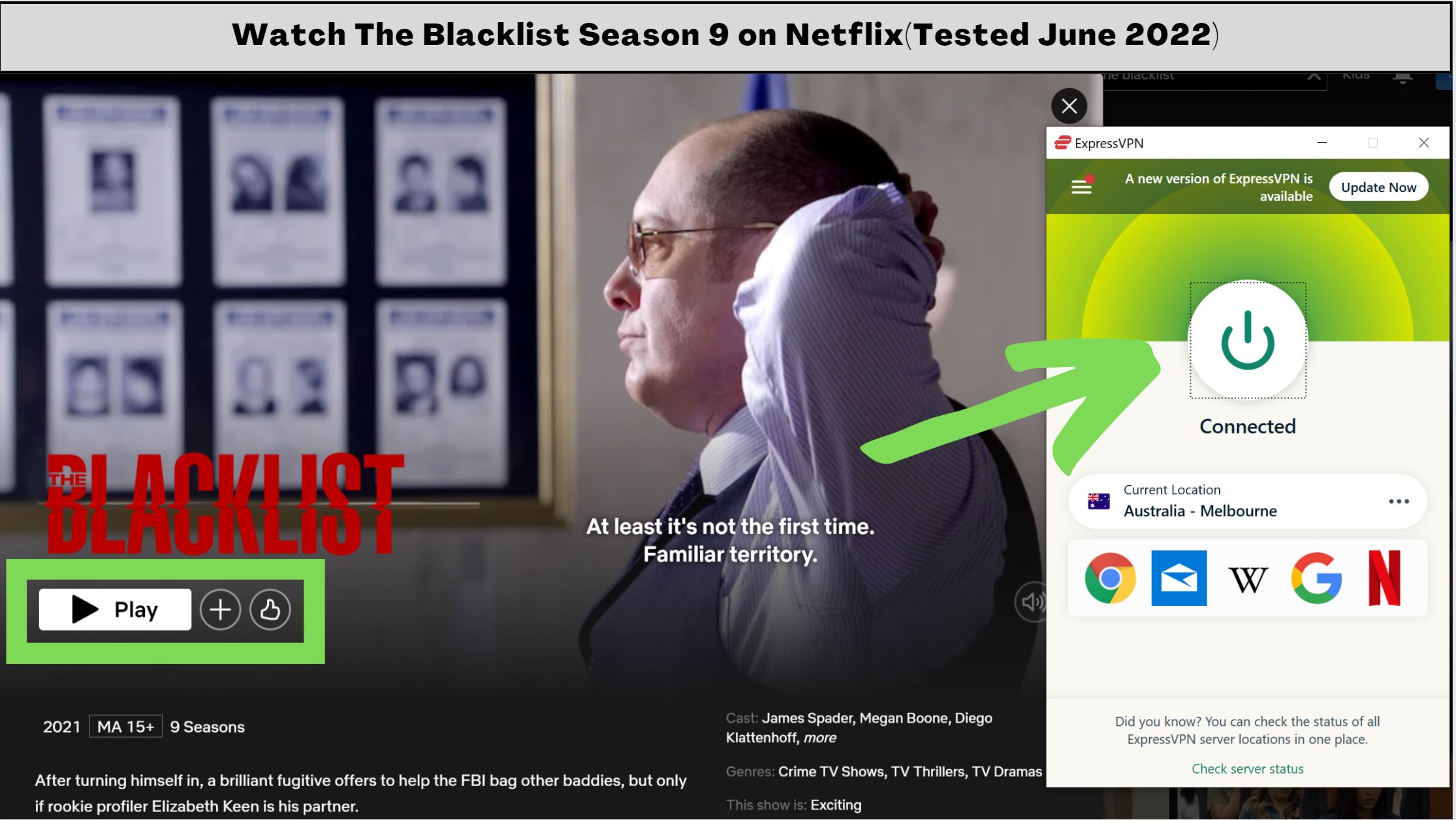 The Blacklist season 9 on Netflix