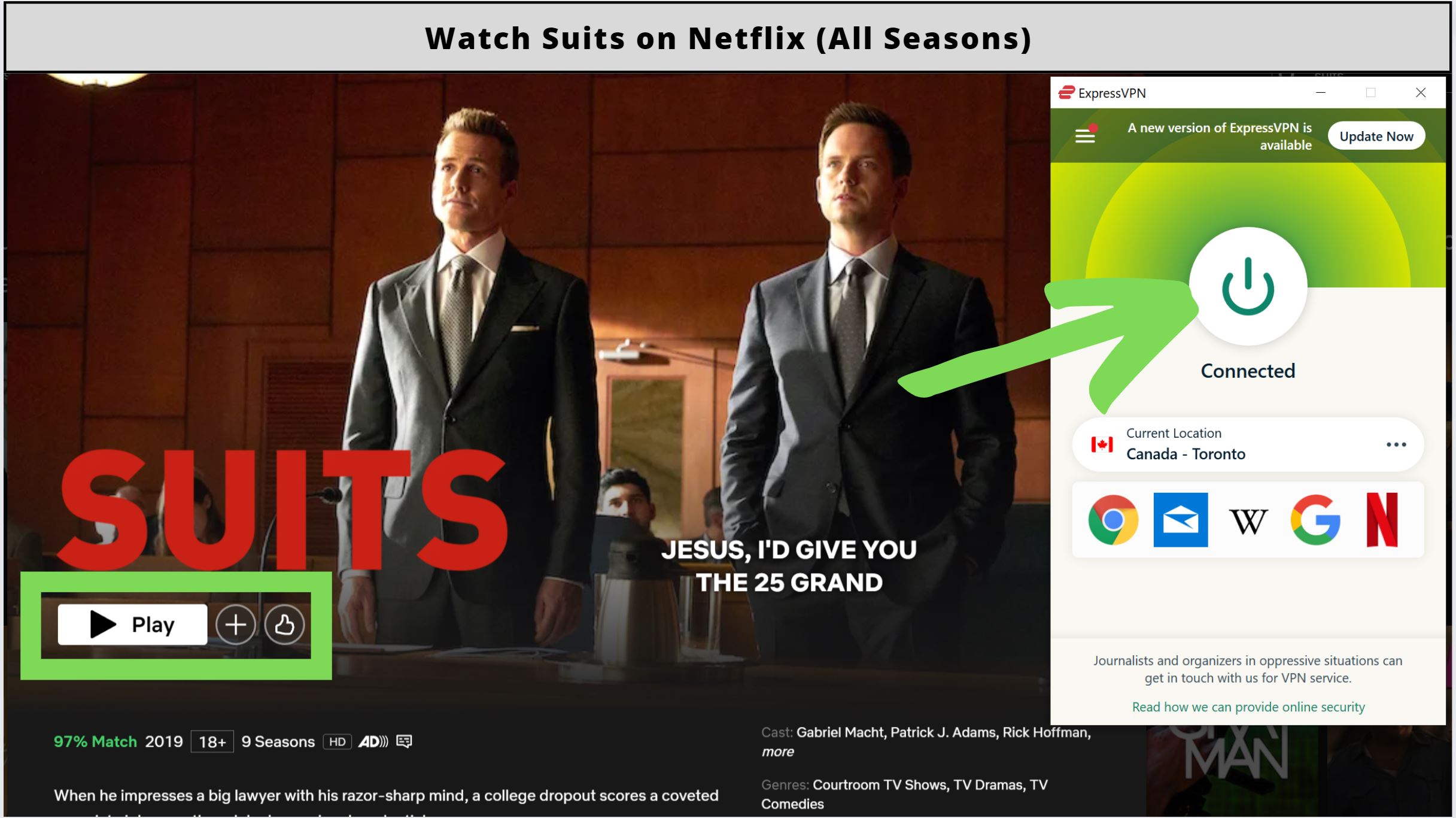 watch suits on netflix in usa