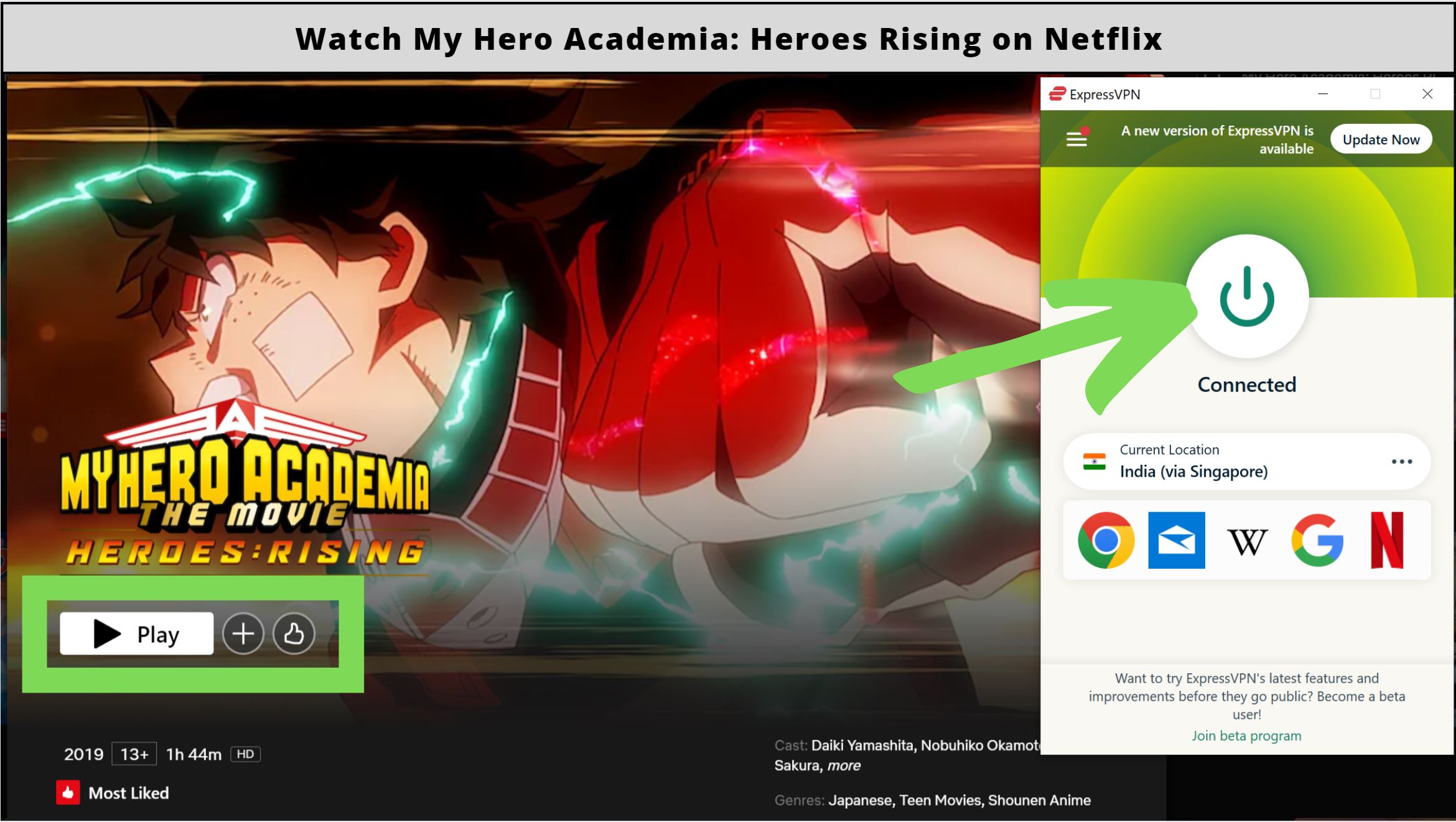 Is My Hero Academia: Heroes Rising on Netflix?