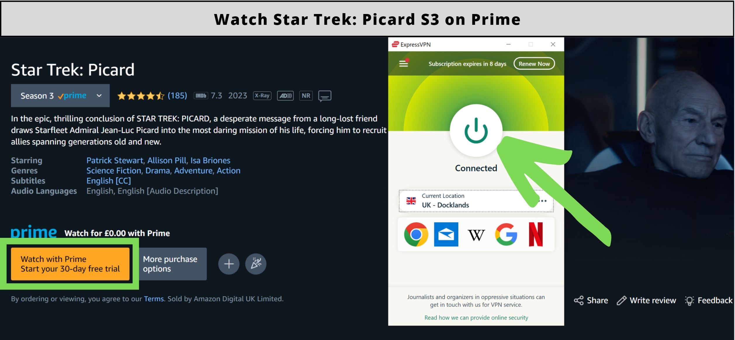 Is Star Trek: Picard Season 3 on Amazon Prime?