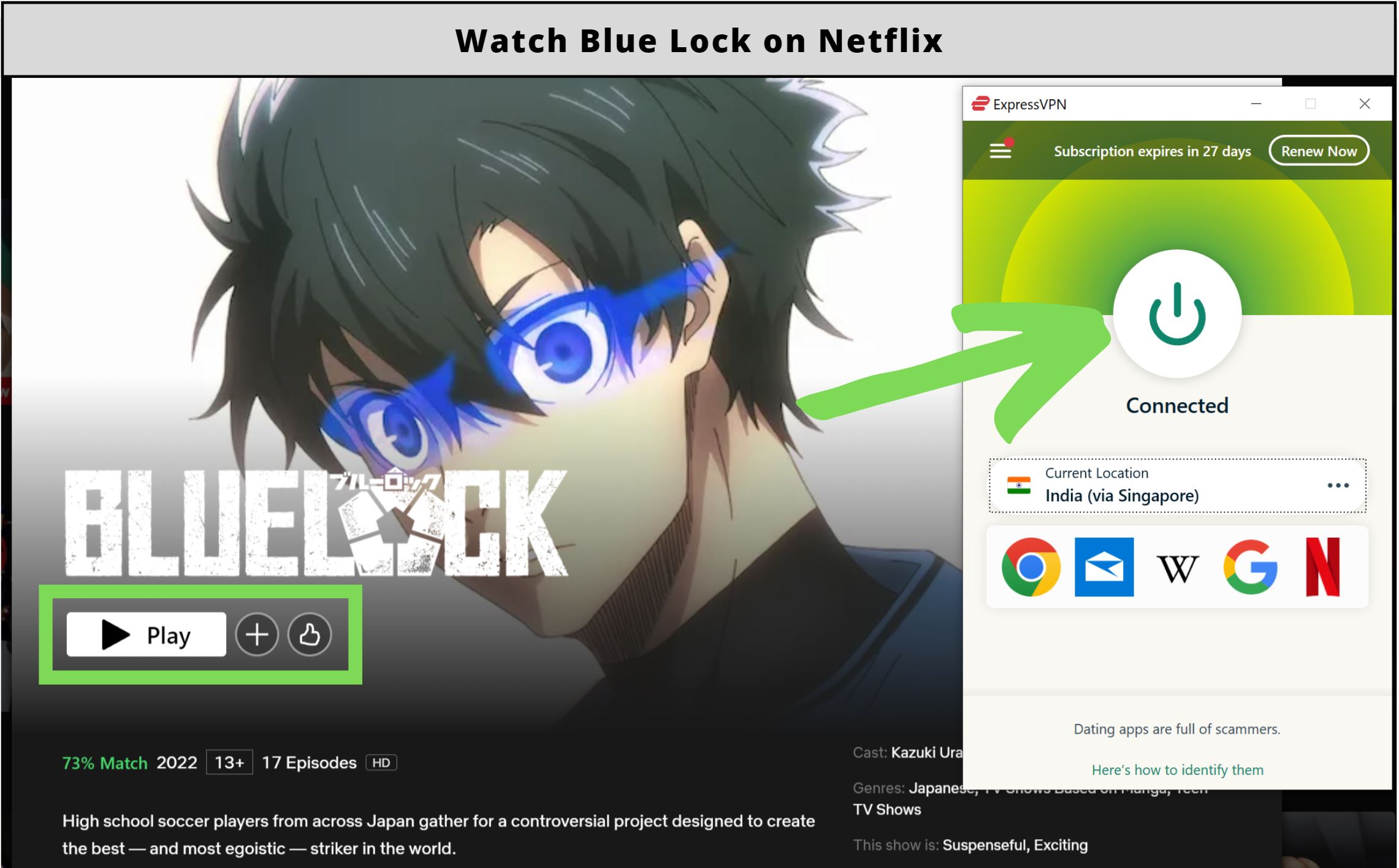 Is Blue Lock on Netflix?