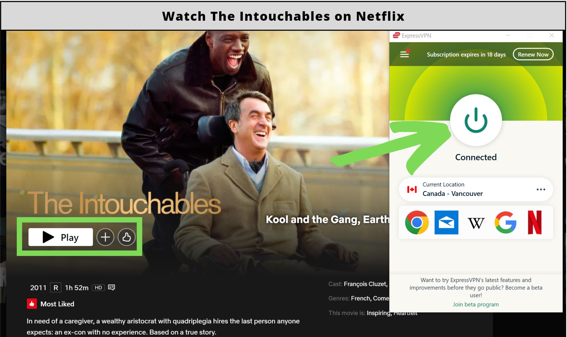 Is The Intouchables on Netflix in 2023?
