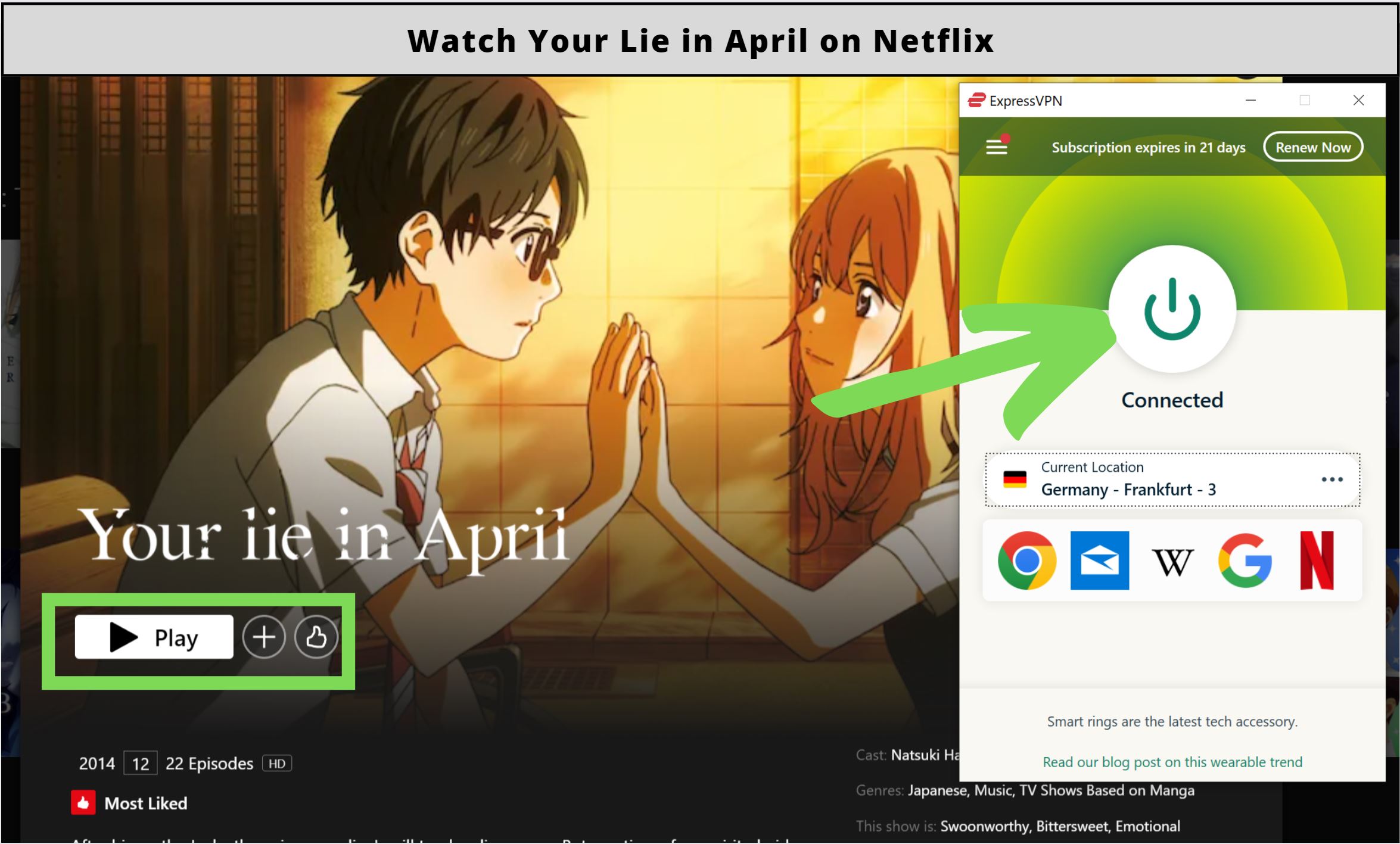Is Your Lie in April on Netflix in 2023?