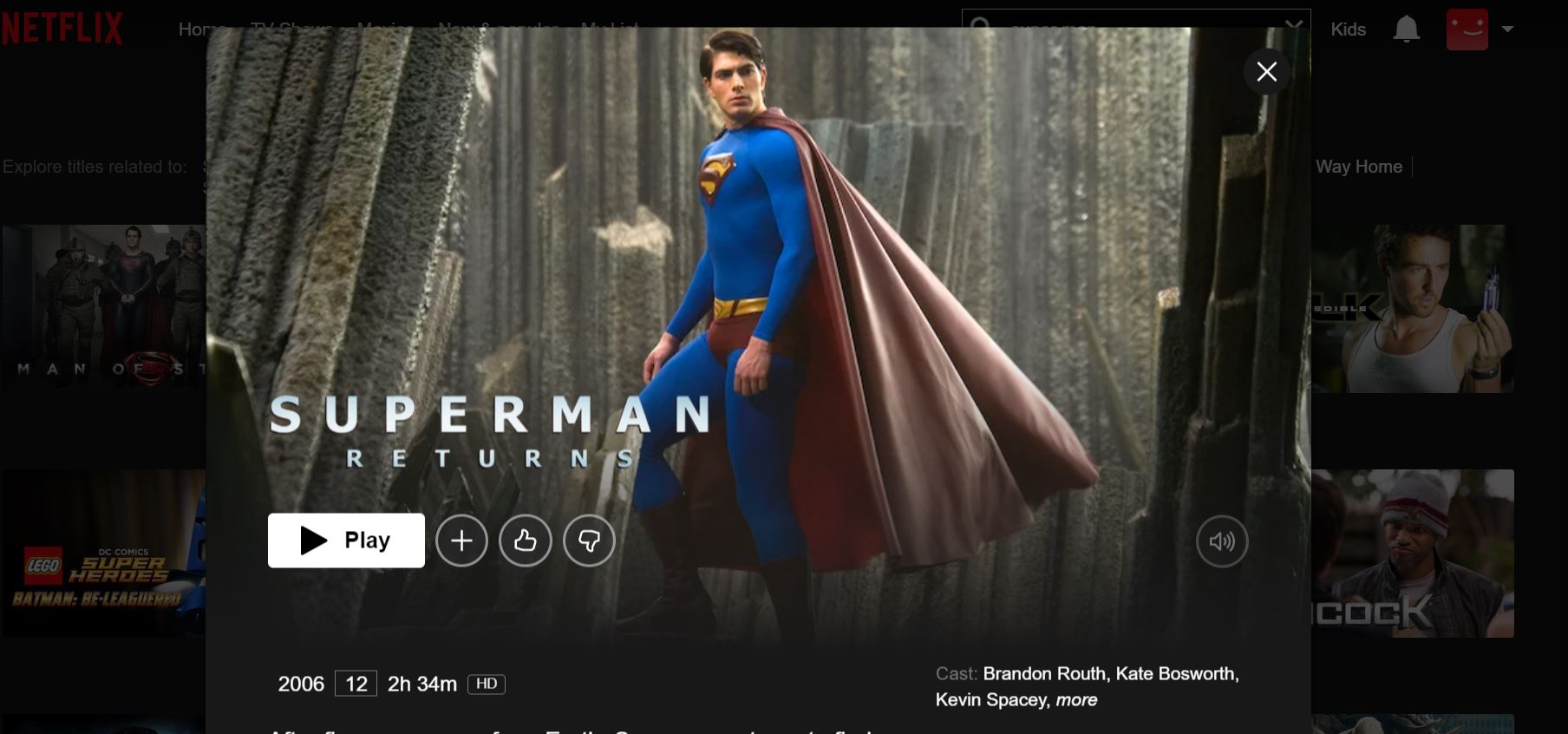 superman returns Netflix