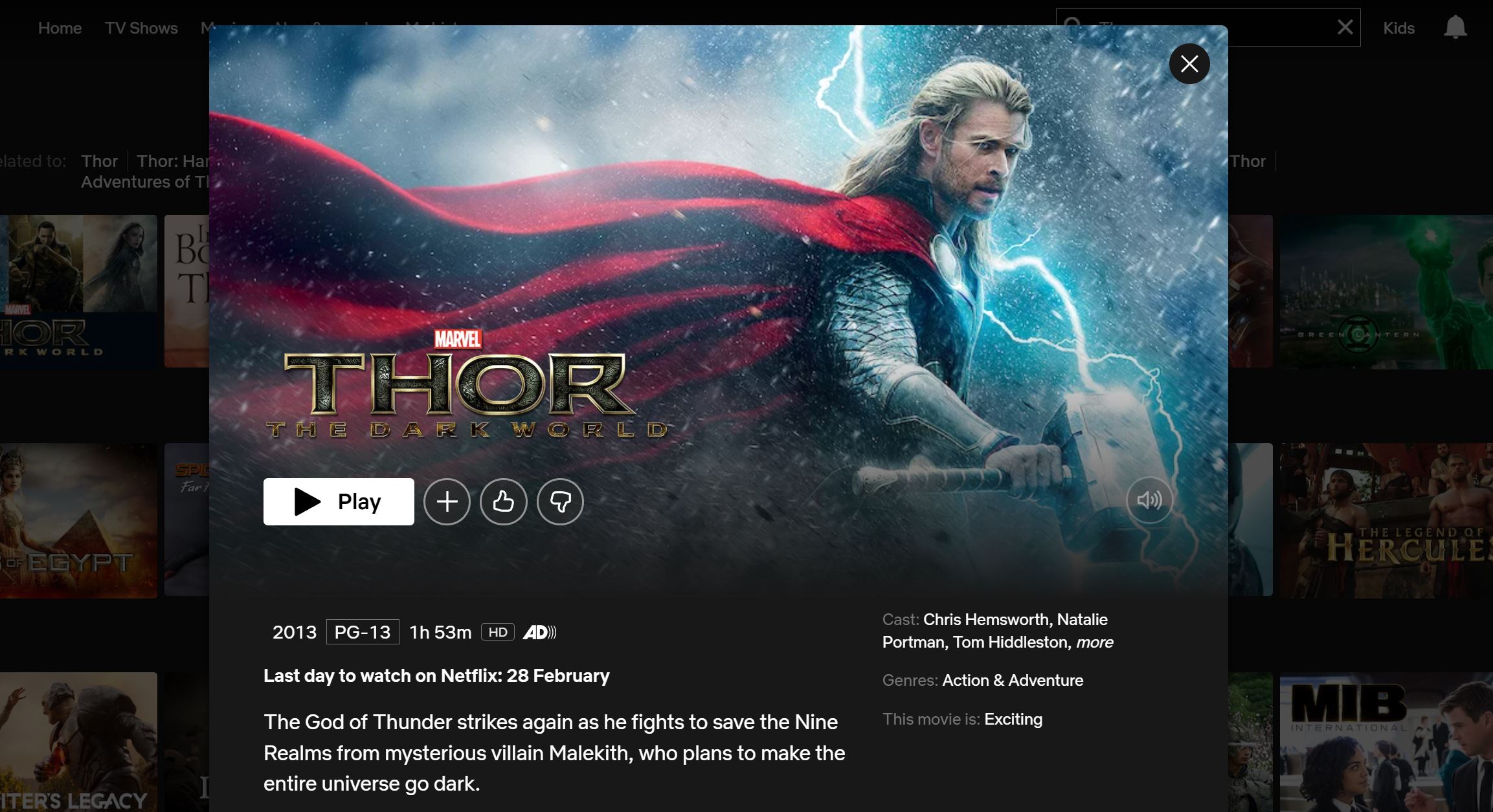 Thor: The Dark World Netflix