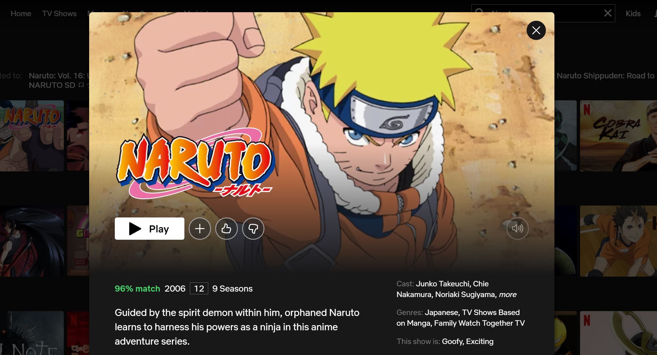 Does Netflix UK have Naruto?