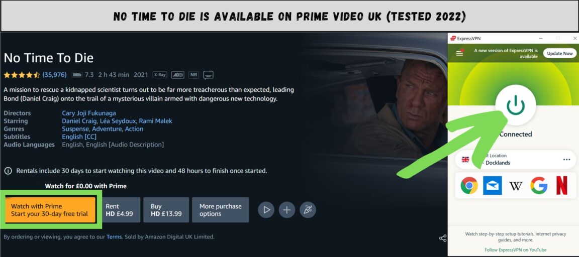 Where To Watch No Time To Die Online In US & Canada (Prime)