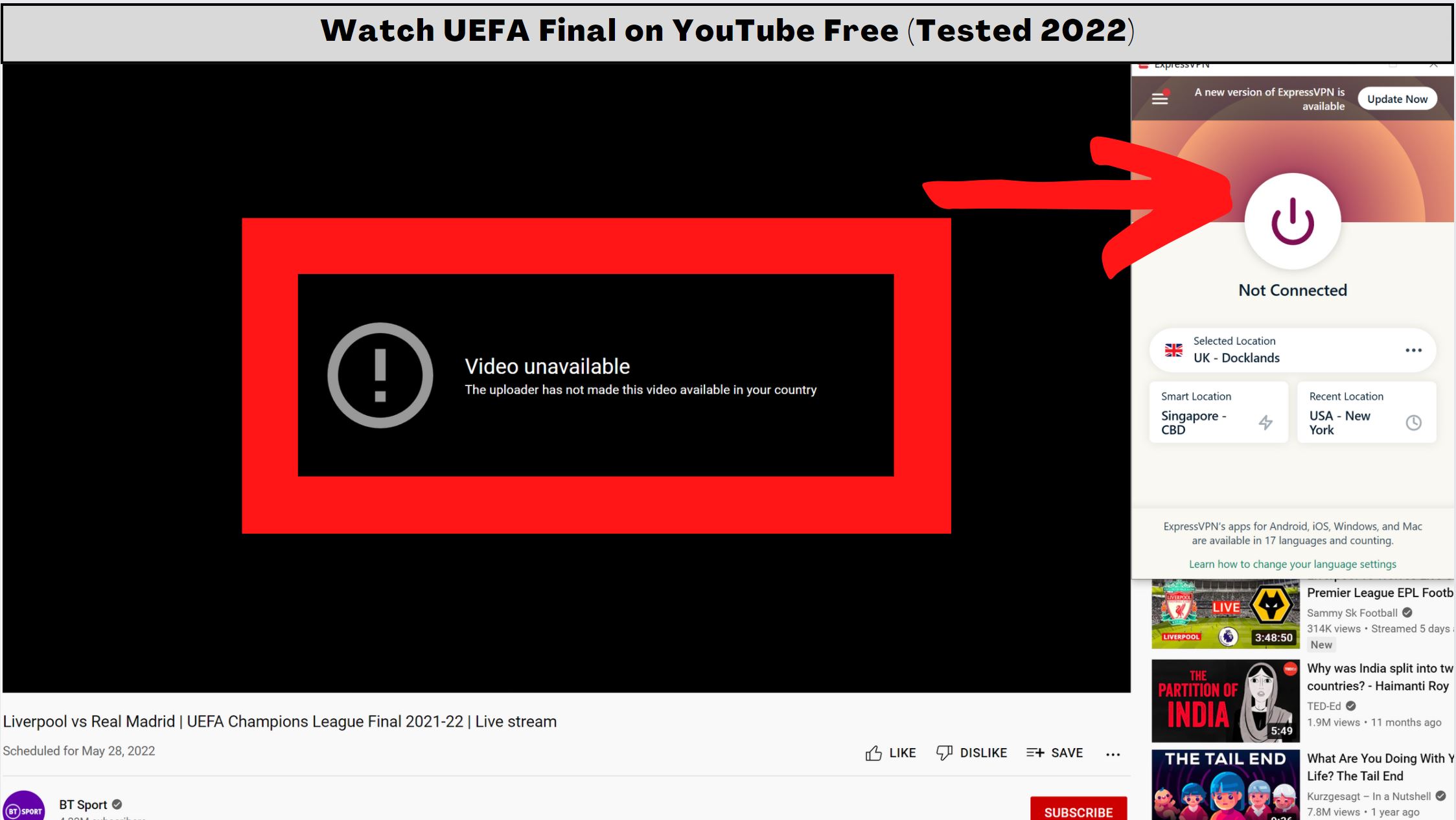 watch UEFA Final 2022 free