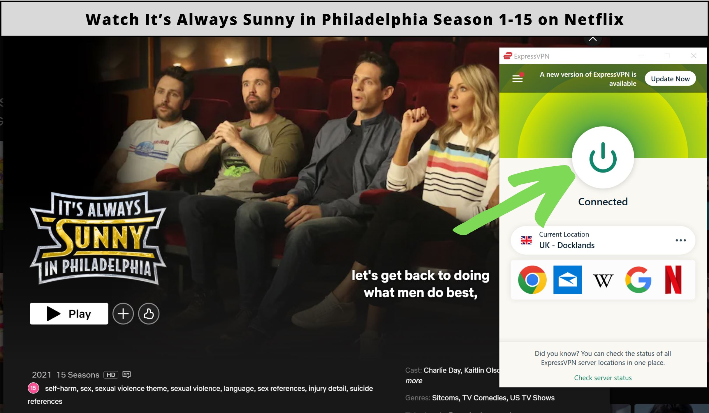 Watch It’s Always Sunny in Philadelphia Season 15 on Netflix?