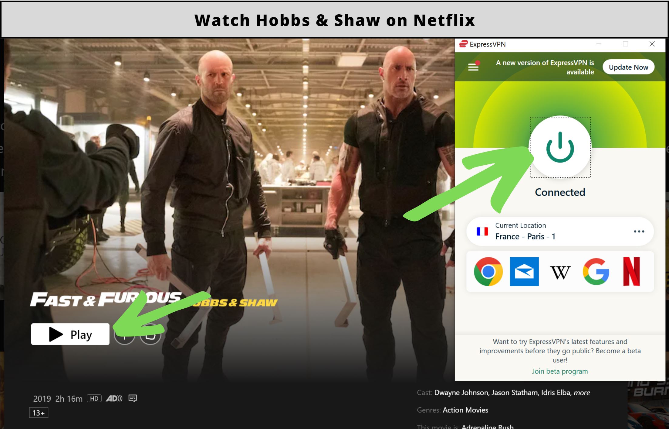 Is Hobbs and Shaw on Netflix?