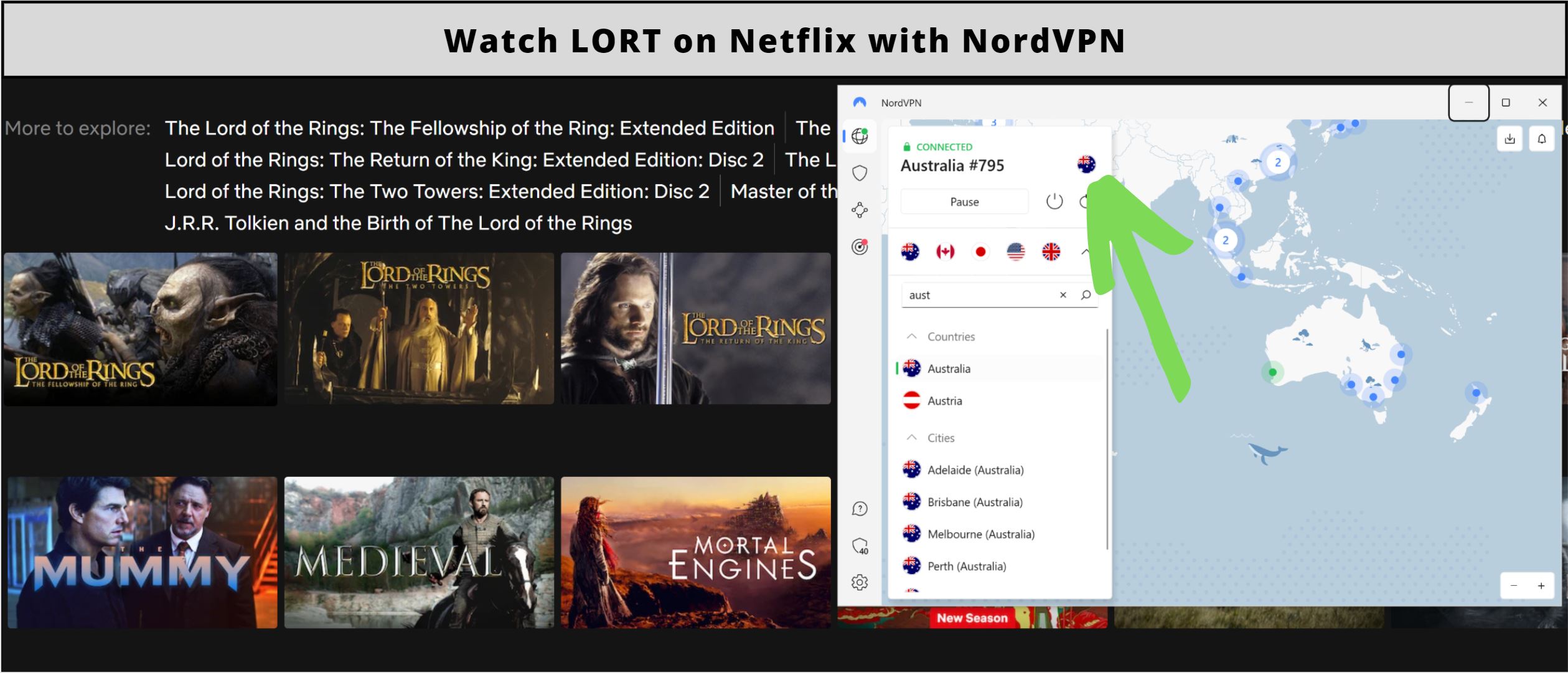 Watching LORT on Netflix with NordVPN