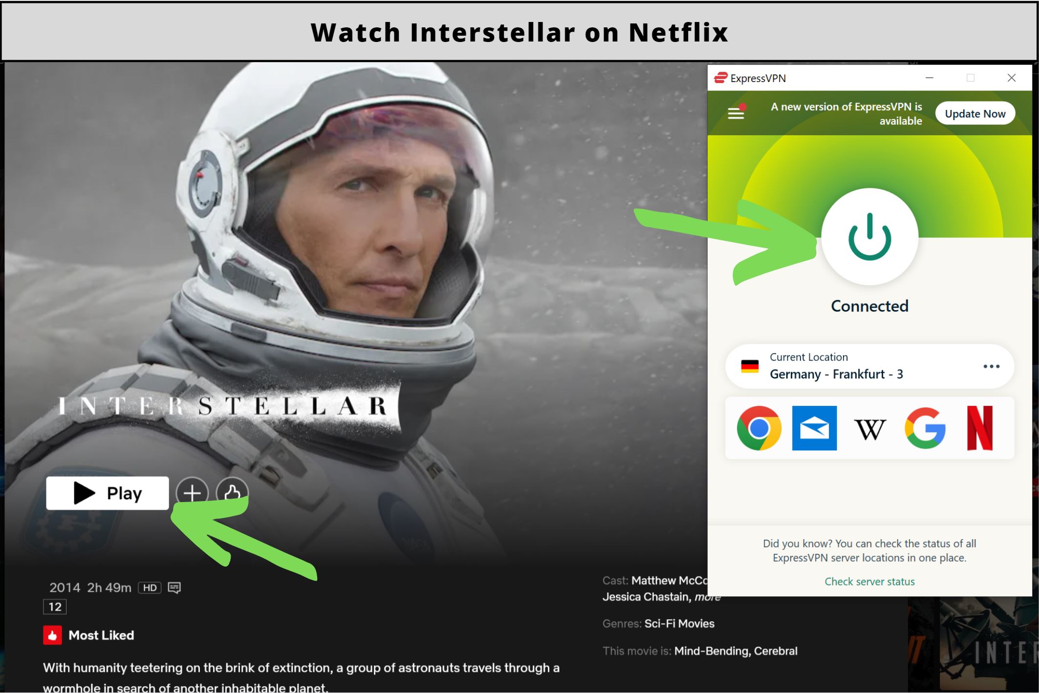 How to watch Interstellar on Netflix