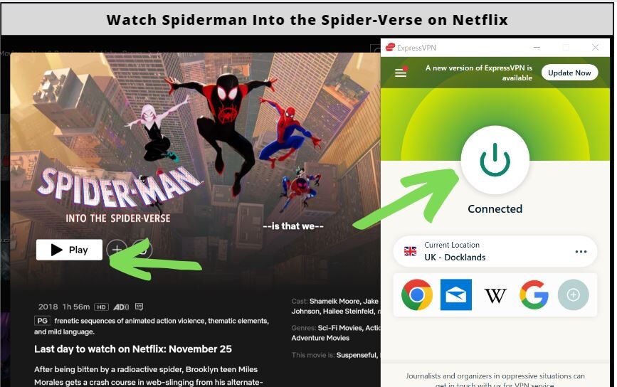Watching Spider-Man: Into the Spider-Verse on Netflix