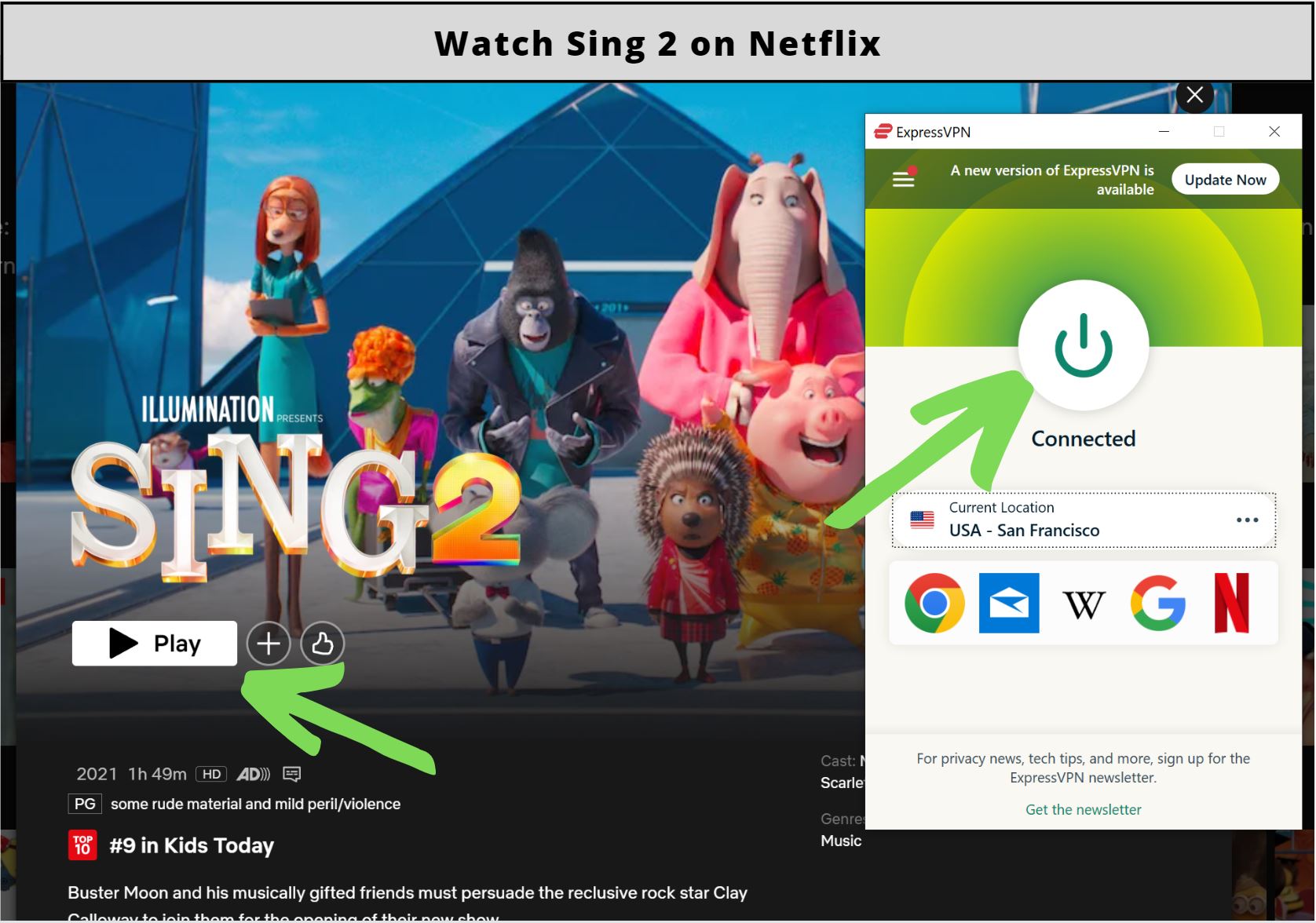 How to watch Sing 2 on Netflix
