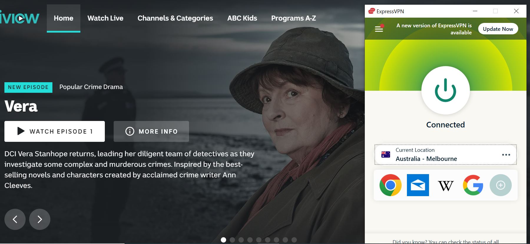 how to watch Vera: The Rising Tide online free