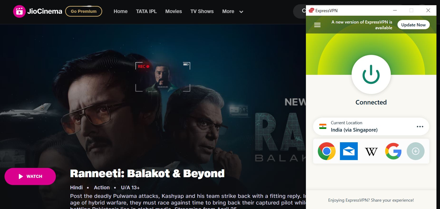 How to watch Ranneeti: Balakot & Beyond in USA?